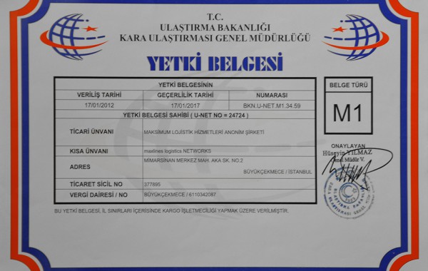 Yetki Belgesi (M1)