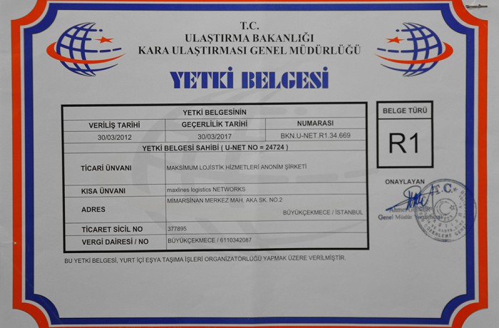 Yetki Belgesi (R1)